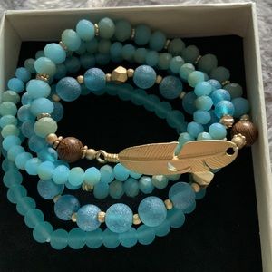 5 Piece Turquoise Beaded Bracelets